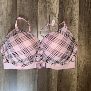 Victoria Secret Shine Patch Perfect Shape Full Coverage Push-Up Bra 36DD- NWT